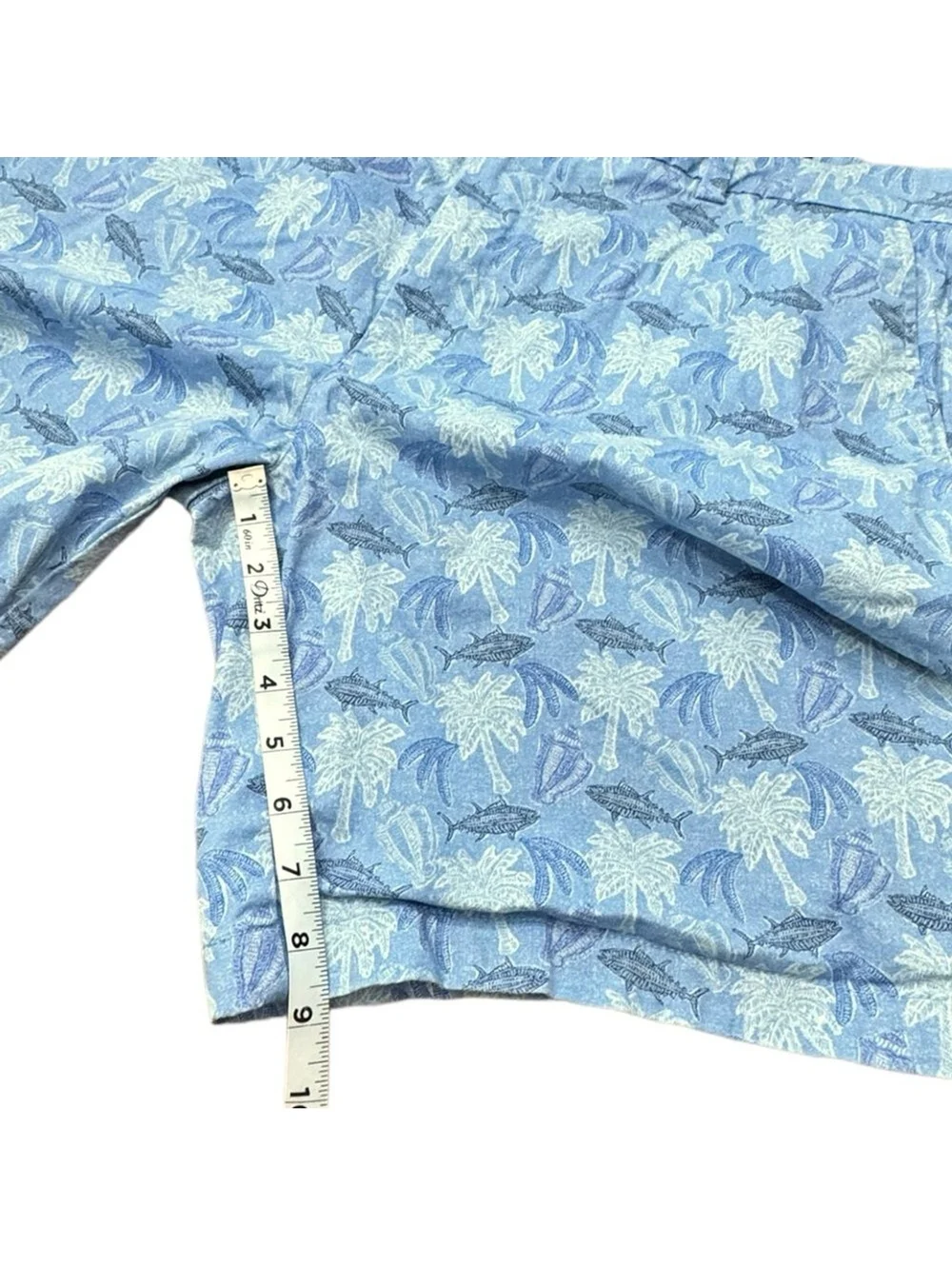 Vineyard Vines Breaker Shorts Blue Fish Palm Trees Tropical Beach Men’s Size 40